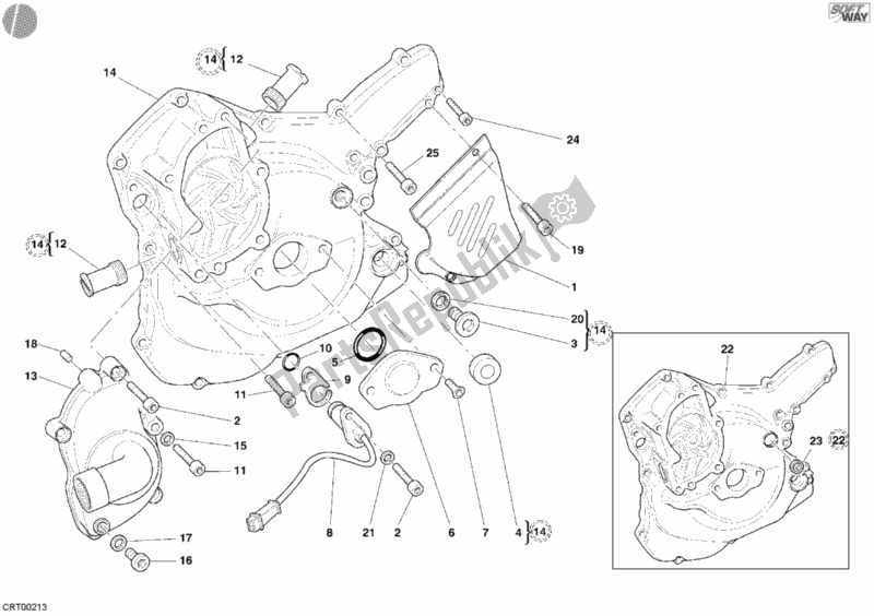 Todas as partes de Tampa Do Gerador do Ducati Sport ST3 USA 1000 2005
